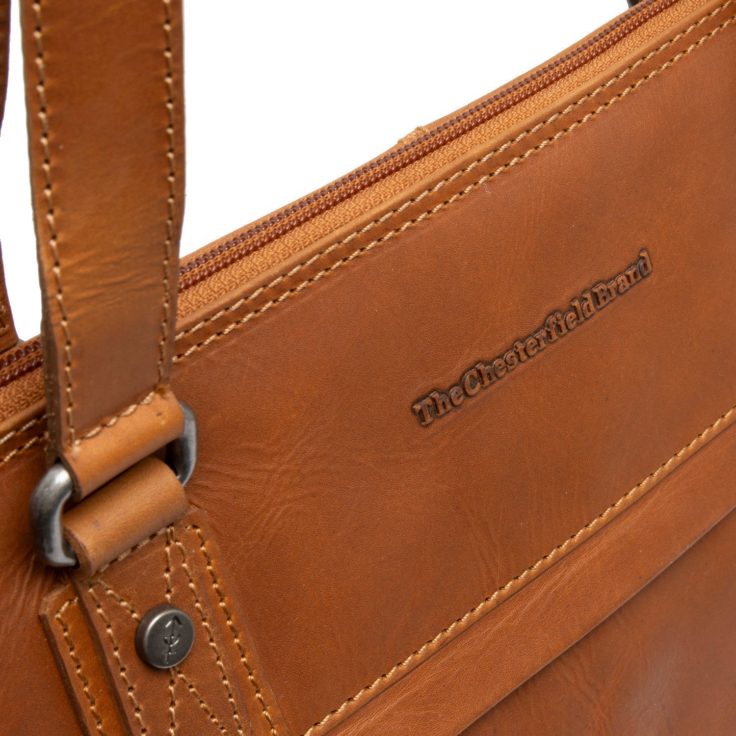 Cognac Leather Shoulder Bag Branson, product view 3