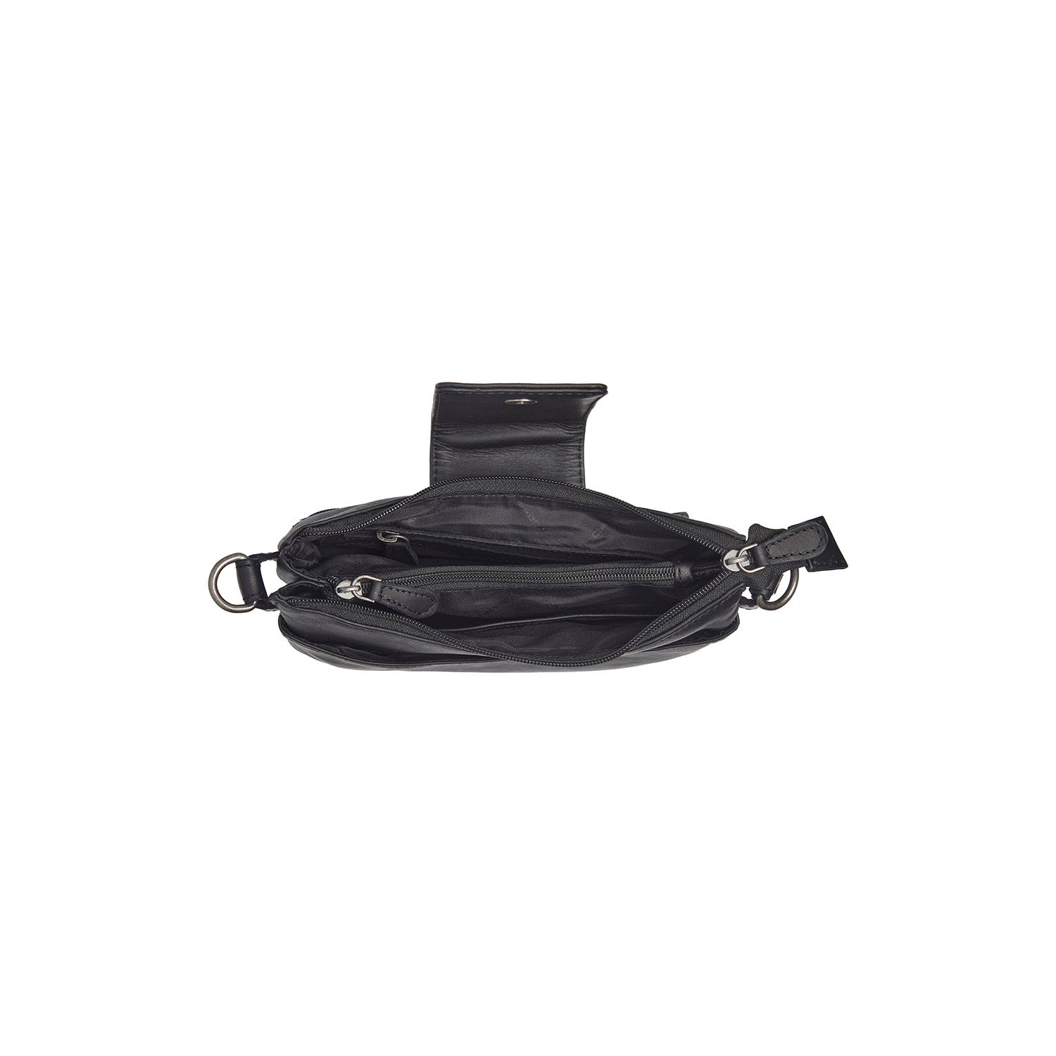 Black Leather Shoulder Bag Calora, detail view 3