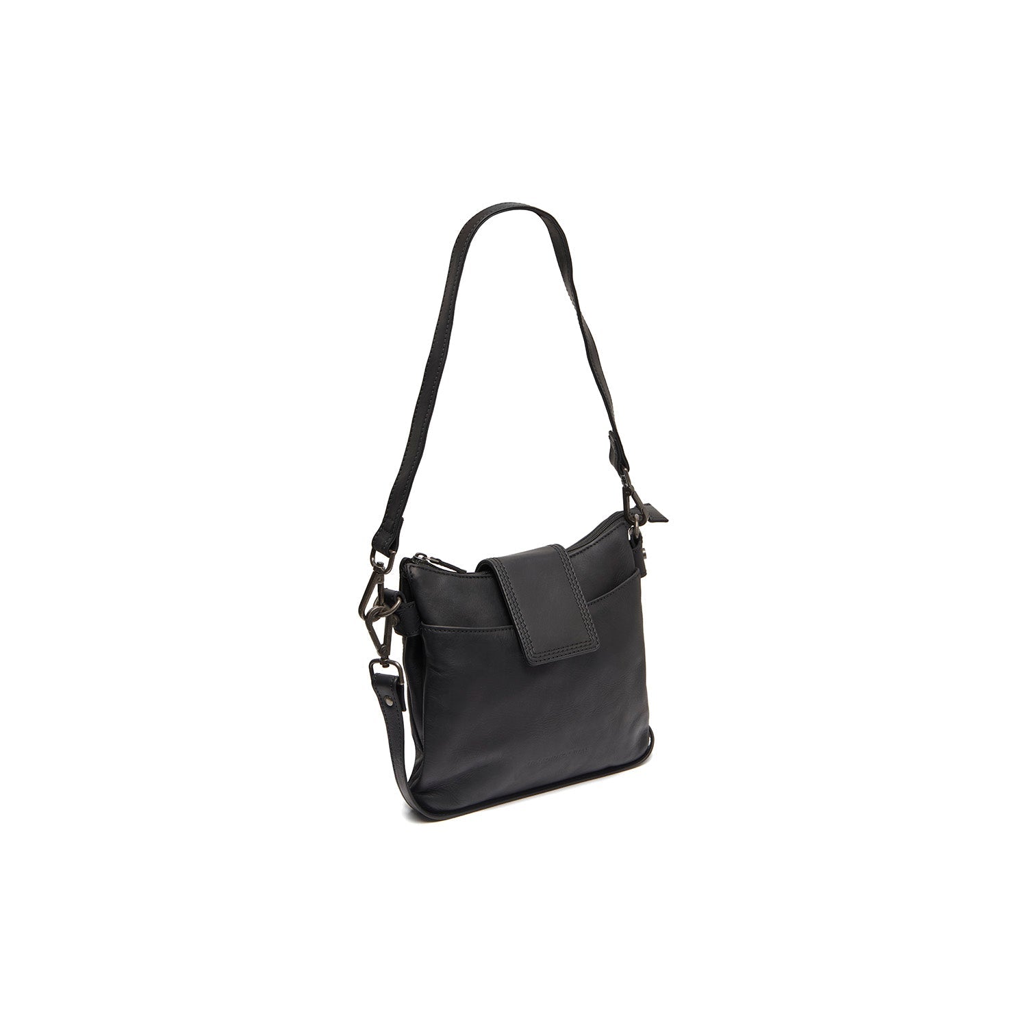 Black Leather Shoulder Bag Calora, front view