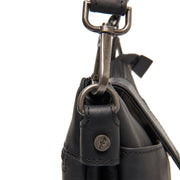 Black Leather Shoulder Bag Calora, product view 3