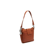 Cognac Leather Shoulder Bag Calora, front view