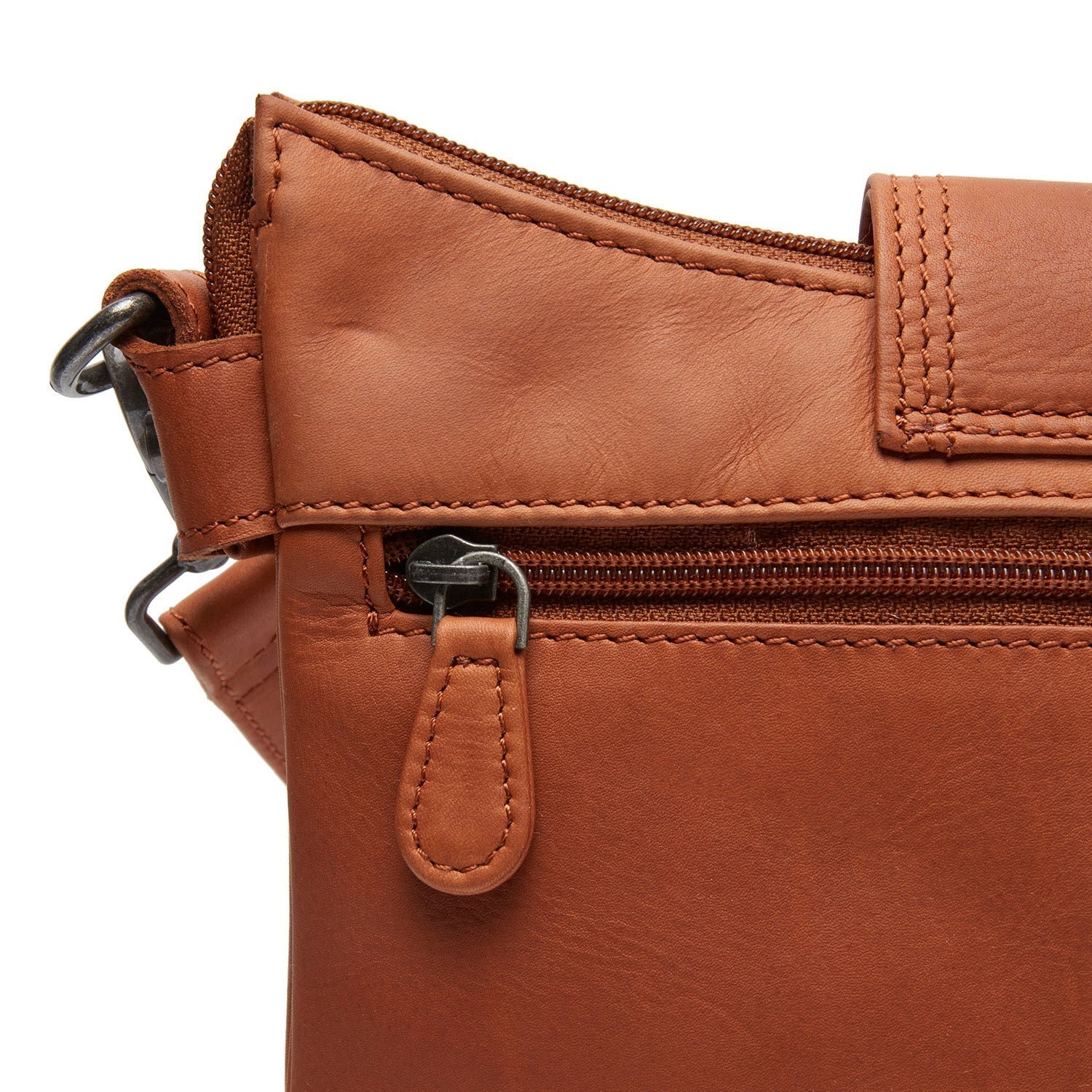 Cognac Leather Shoulder Bag Calora, product view 3