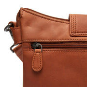 Cognac Leather Shoulder Bag Calora, product view 3