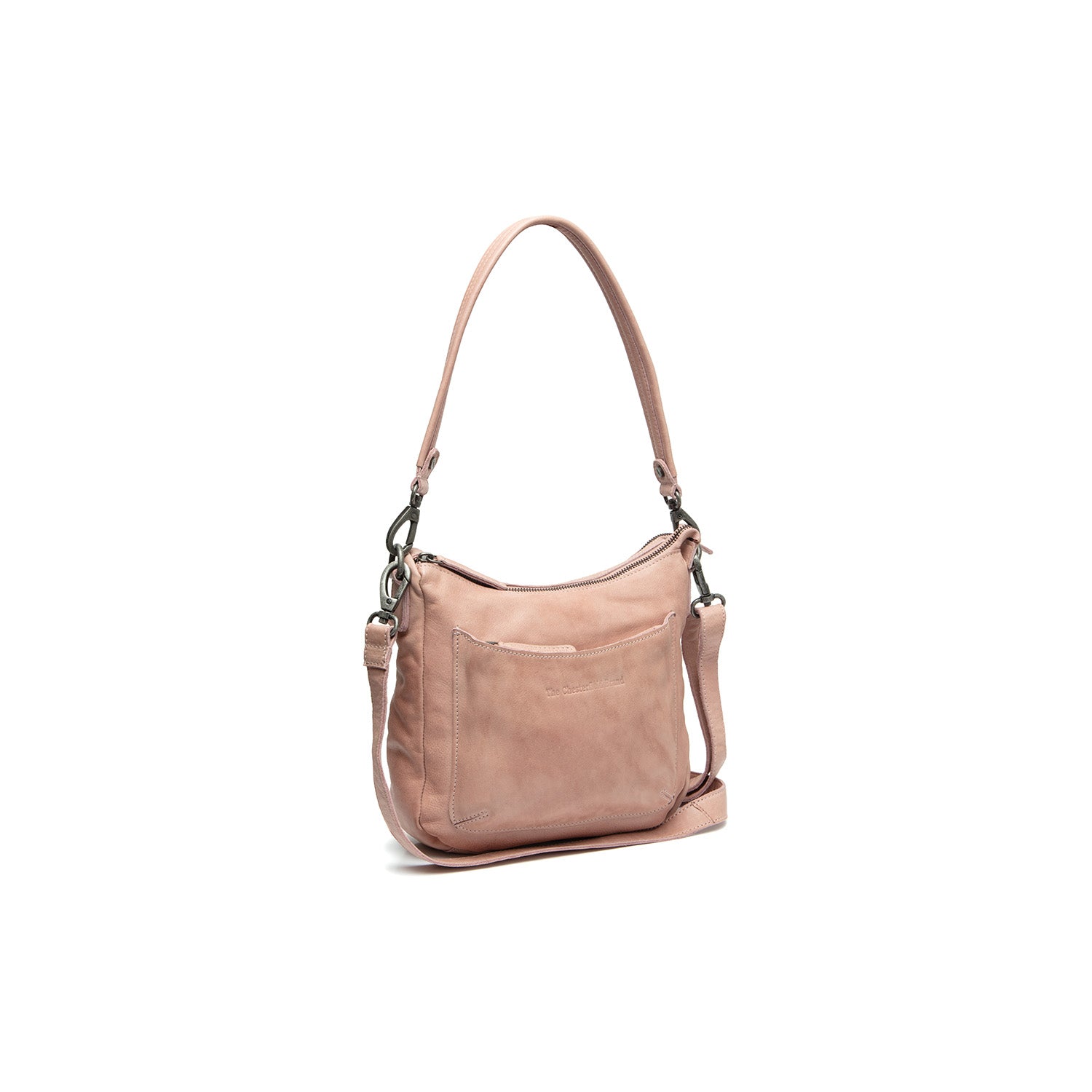 Vintage Rose Leather Shoulder Bag Caroline, front view