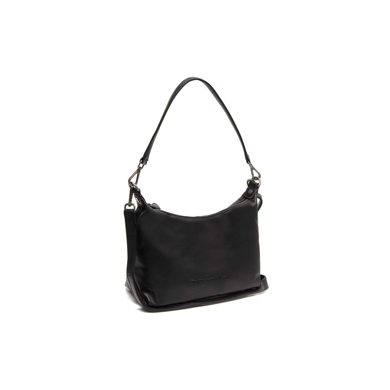 Black Leather Shoulder Bag Christie, front view