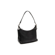 Black Leather Shoulder Bag Christie, front view
