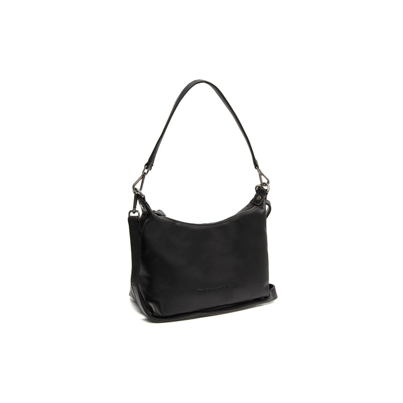 Black Leather Shoulder Bag Christie, front view