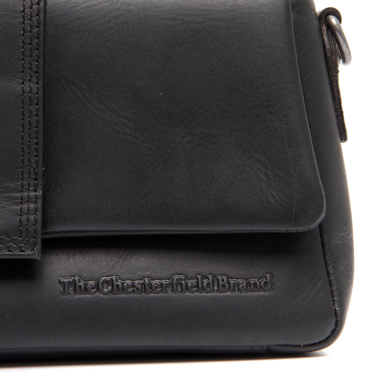Black Leather Shoulder Bag Clifden, detail view 1