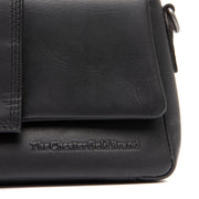 Black Leather Shoulder Bag Clifden, detail view 1