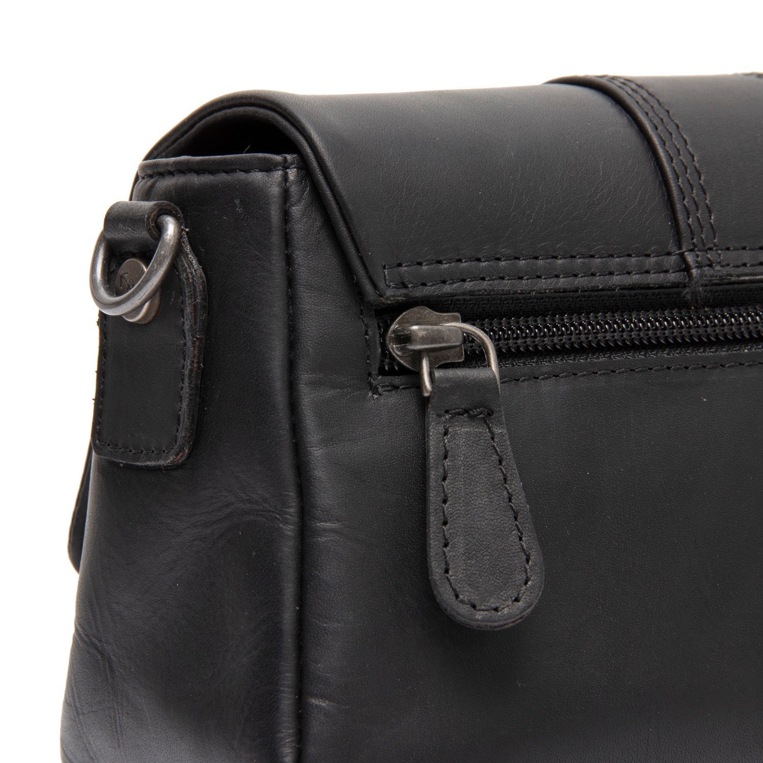 Black Leather Shoulder Bag Clifden, detail view 5
