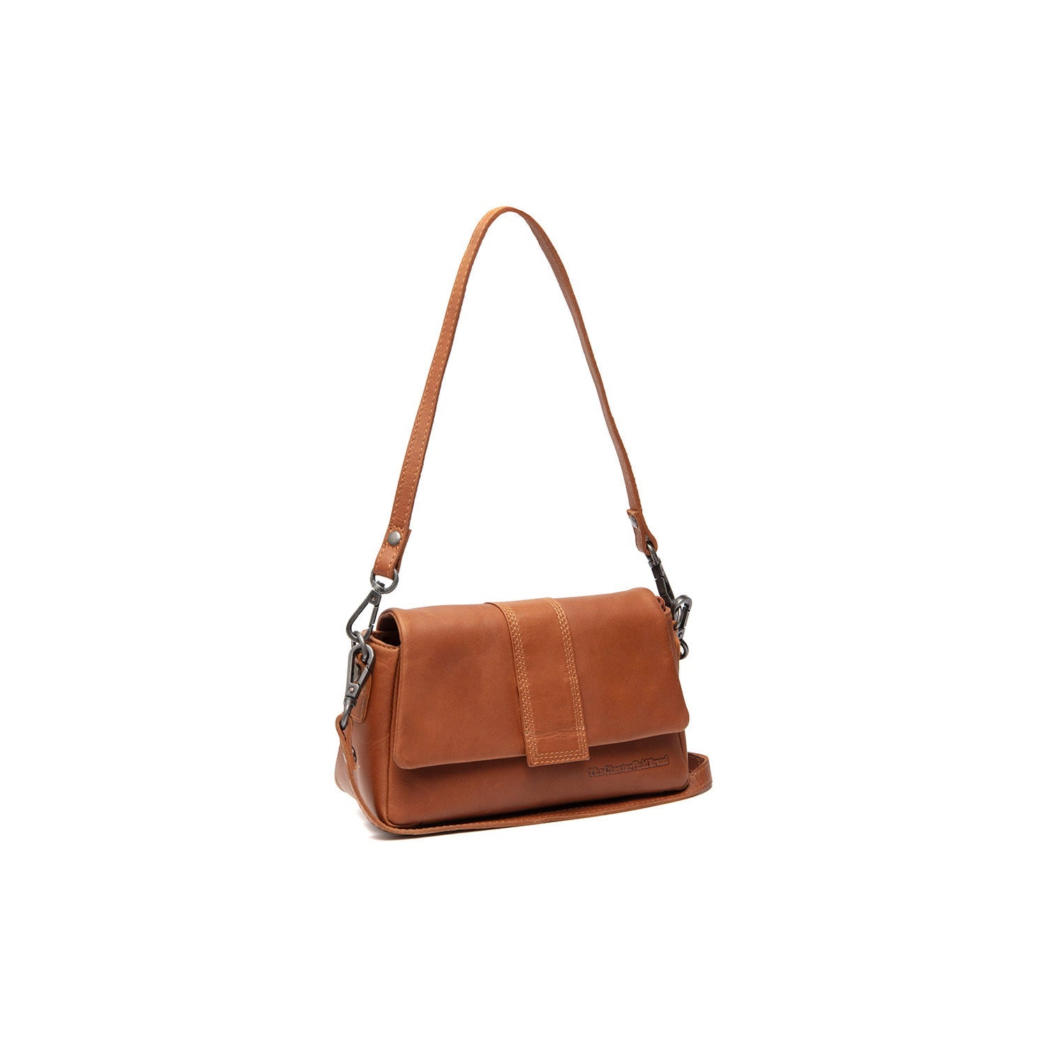 Cognac Leather Shoulder Bag Clifden, front view