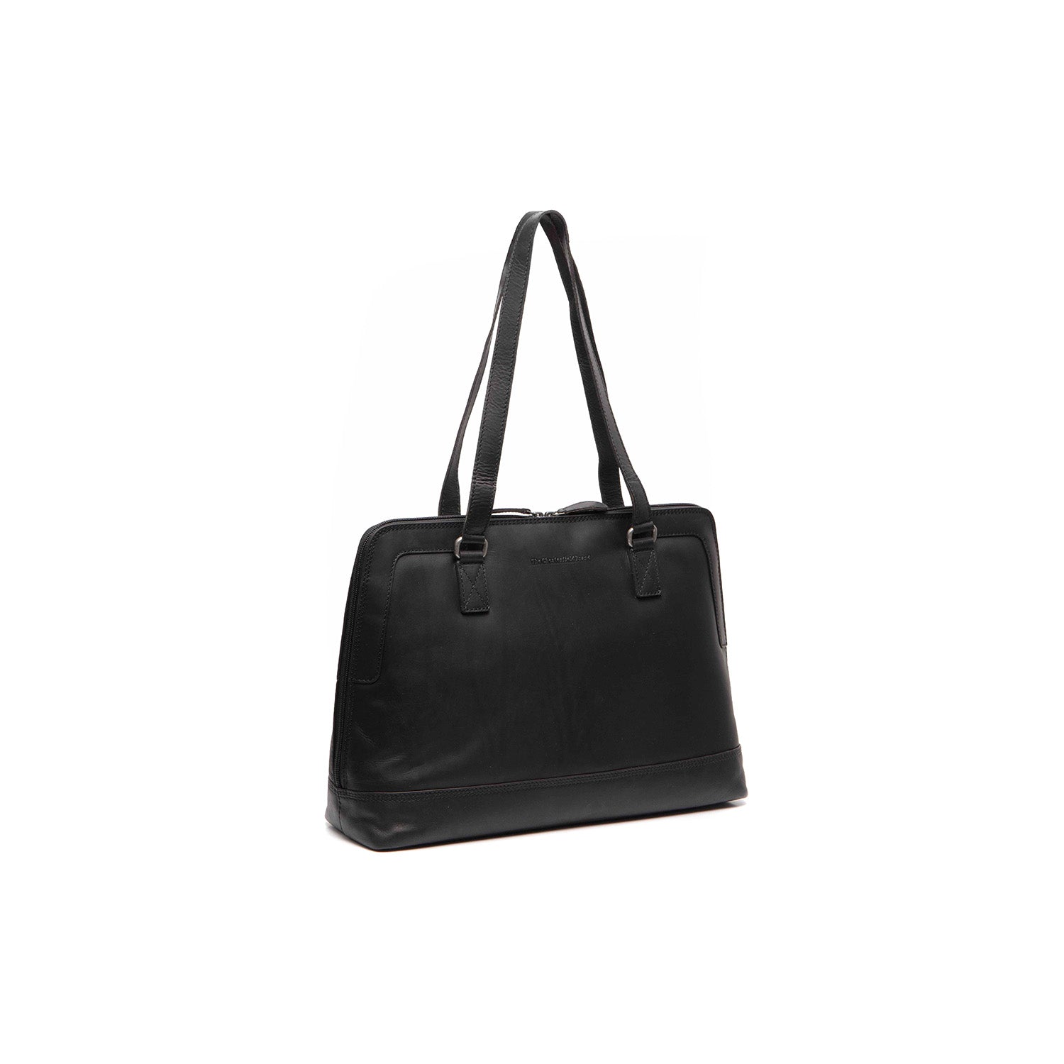 Black Leather Shoulder Bag Elvar, front view