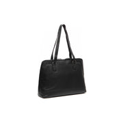 Black Leather Shoulder Bag Elvar, front view