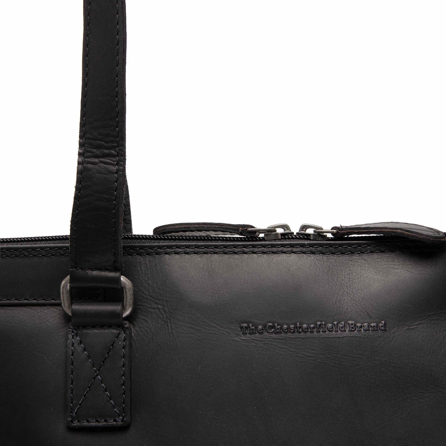 Black Leather Shoulder Bag Elvar, product view 2