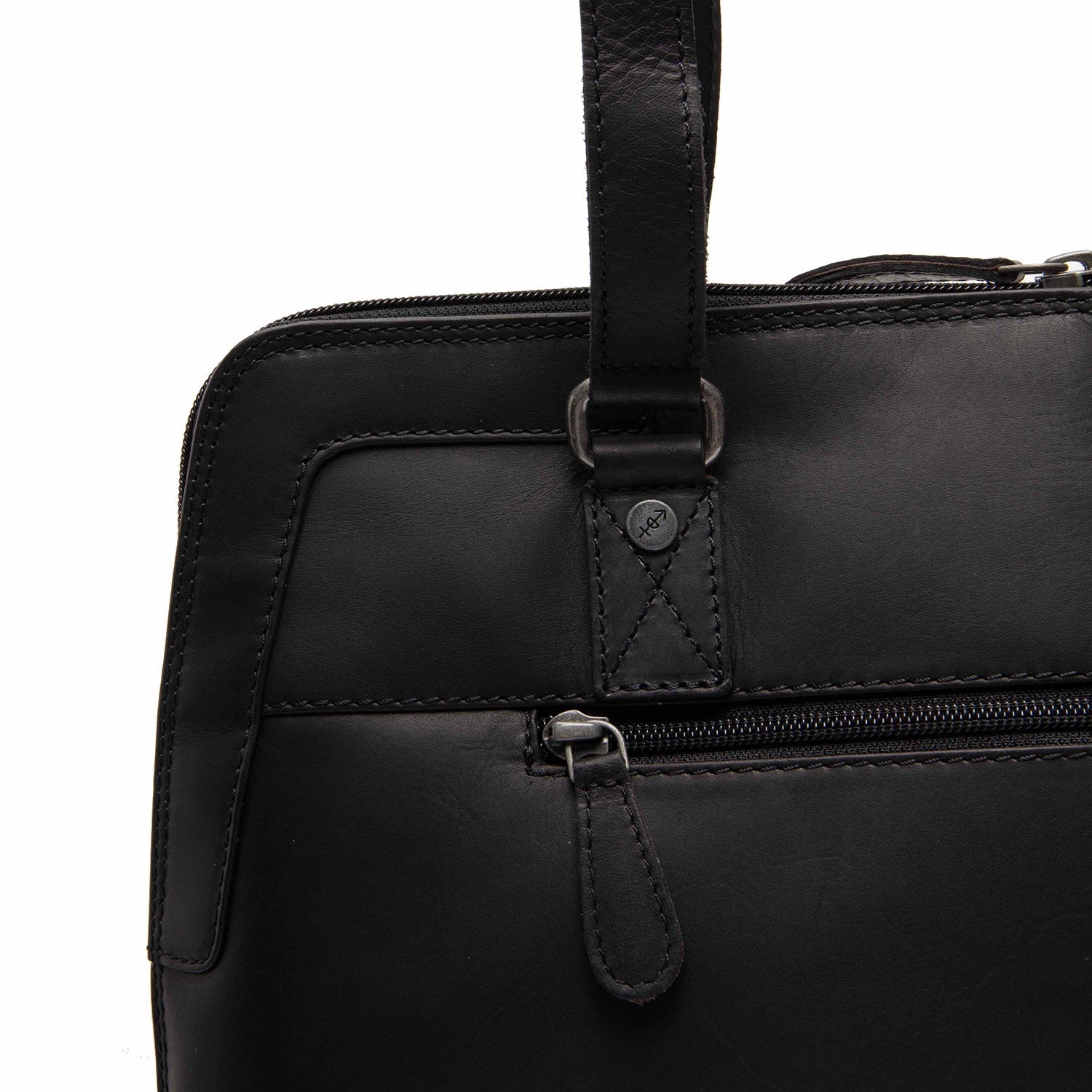 Black Leather Shoulder Bag Elvar, product view 3