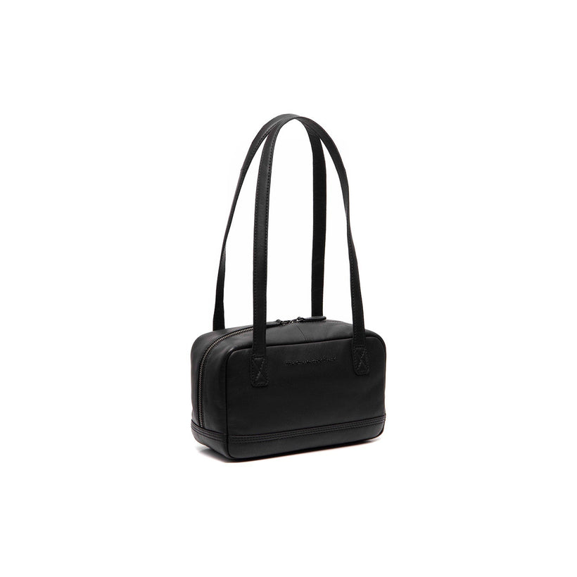Black Leather Shoulder Bag Fenno, front view