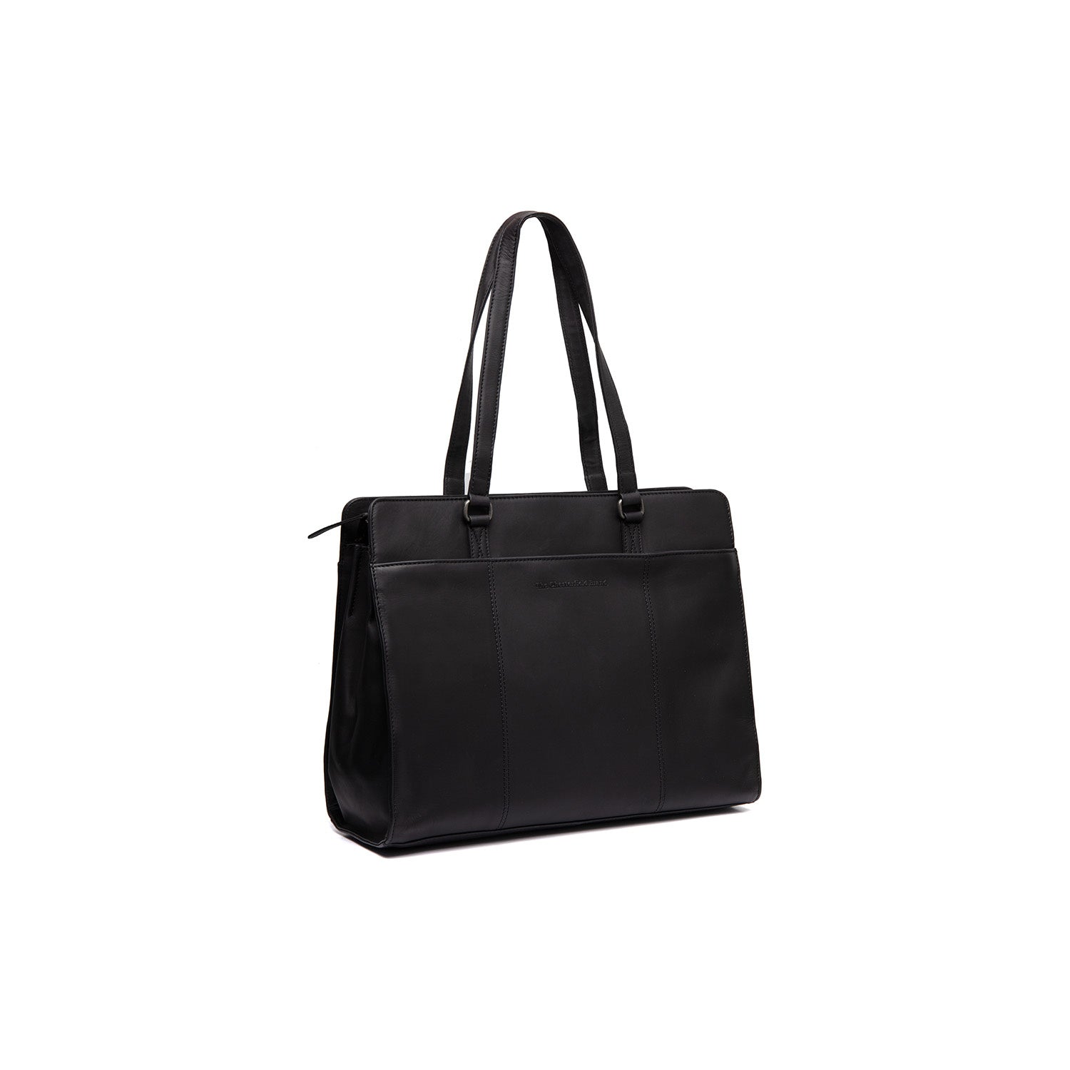 Black Leather Shoulder Bag Fidenza, front view