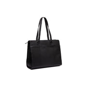 Black Leather Shoulder Bag Fidenza, front view