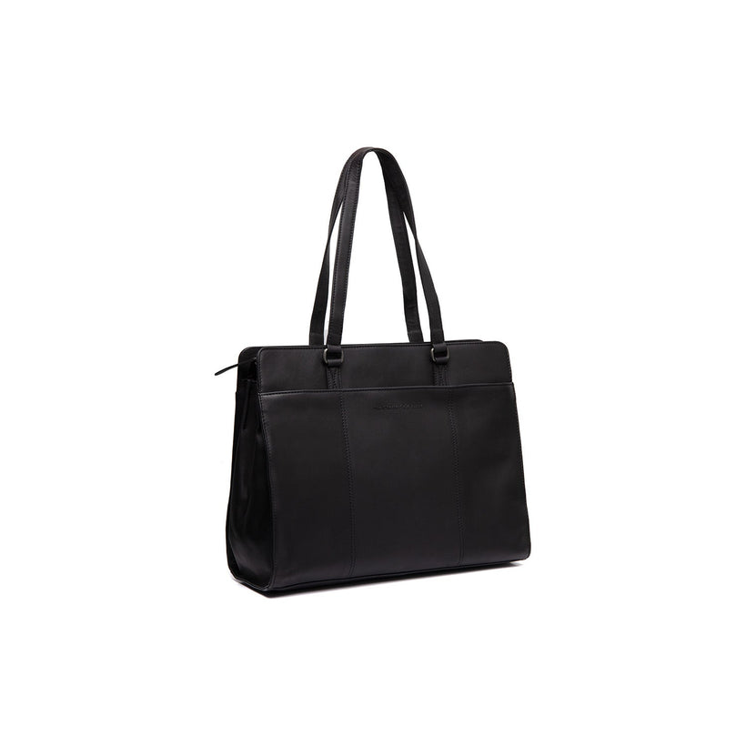 Black Leather Shoulder Bag Fidenza, front view