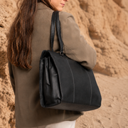 Black Leather Shoulder Bag Fidenza, product view 2