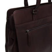 Brown Leather Shoulder Bag Fidenza, detail view 5