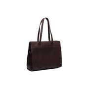 Brown Leather Shoulder Bag Fidenza, front view