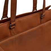 Cognac Leather Shoulder Bag Fidenza, detail view 3