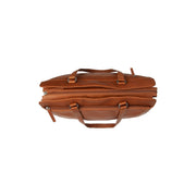 Cognac Leather Shoulder Bag Fidenza, detail view 5