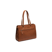 Cognac Leather Shoulder Bag Fidenza, detail view 7