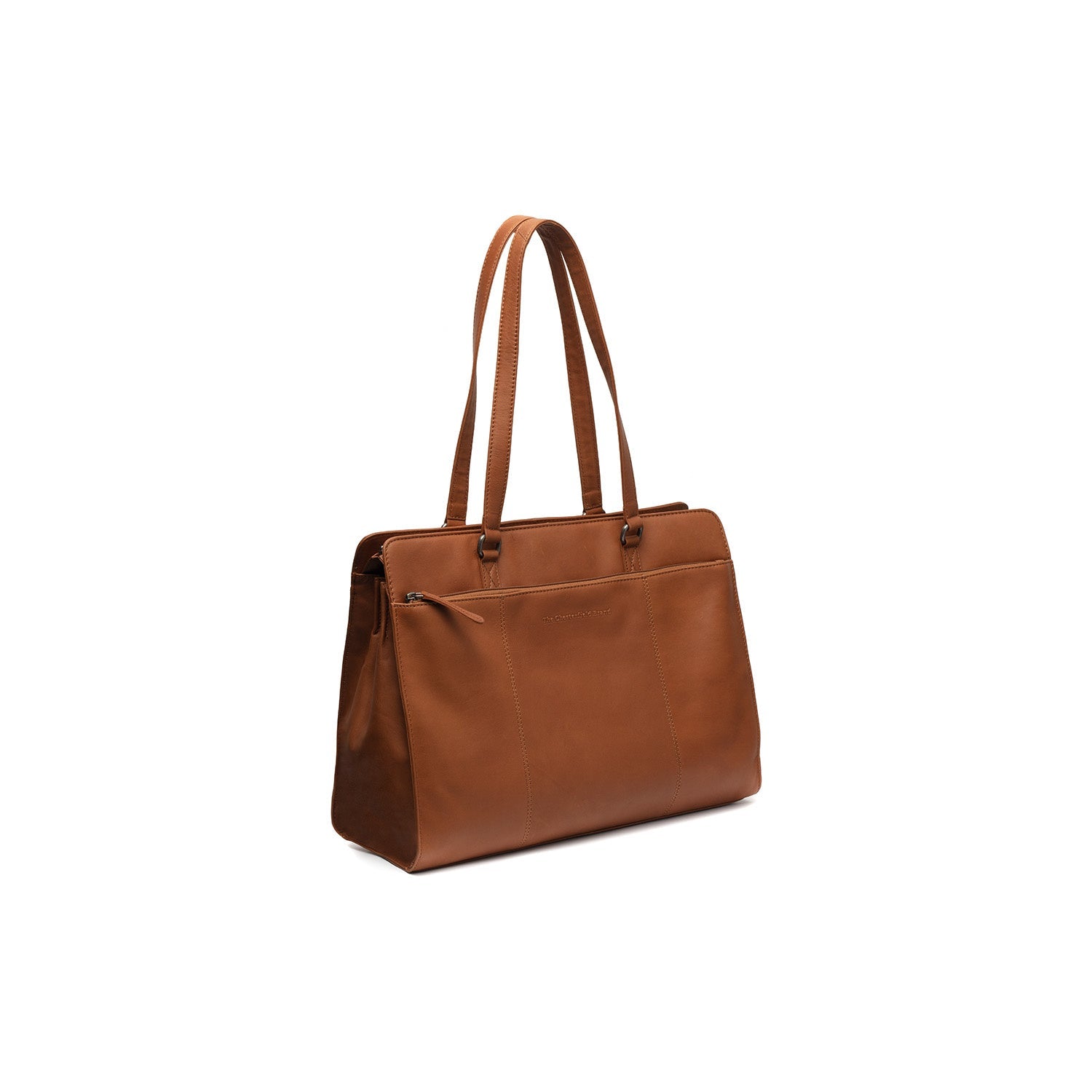 Cognac Leather Shoulder Bag Fidenza, front view