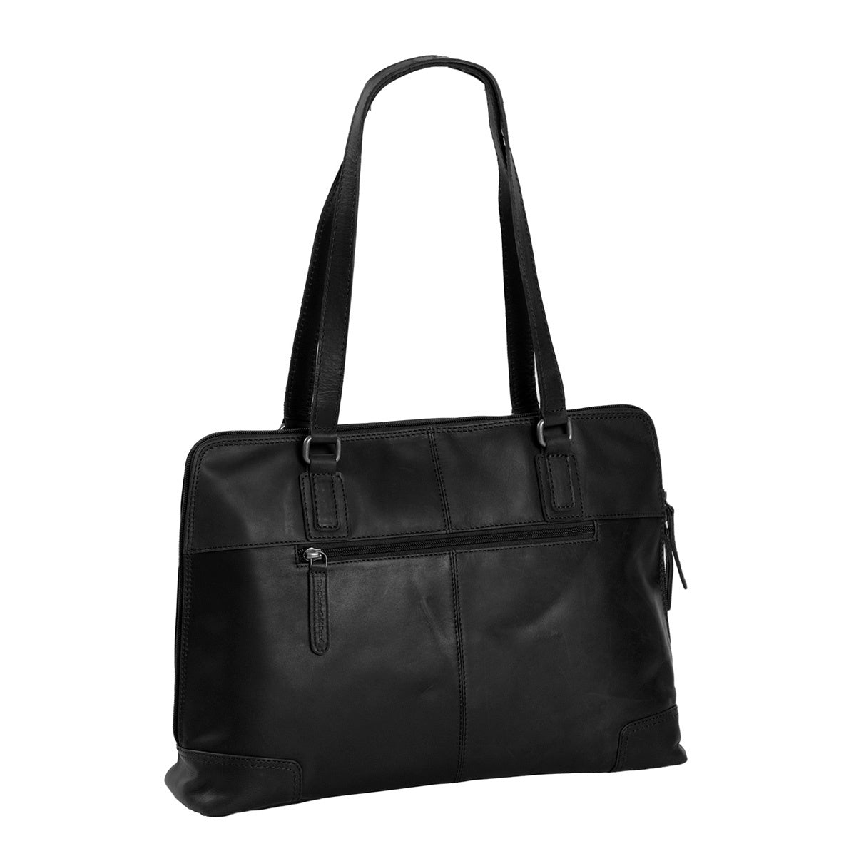 Black Leather Shoulder Bag Flint, detail view 3