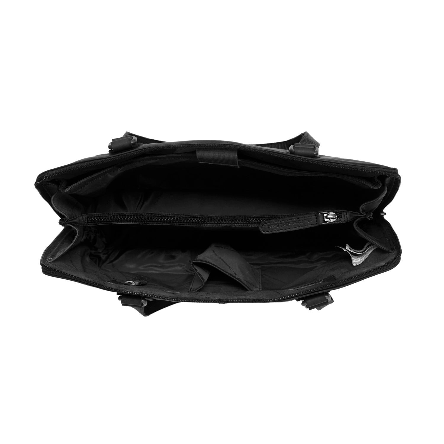Black Leather Shoulder Bag Flint, product view 2