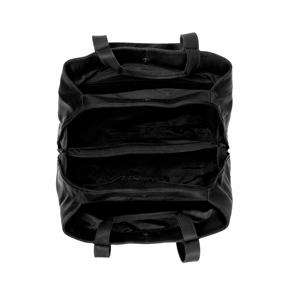 Black Leather Shoulder Bag Gail, detail view 1