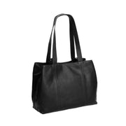 Black Leather Shoulder Bag Gail, front view