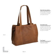 Cognac Leather Shoulder Bag Gail, detail view 6