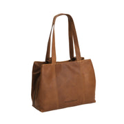 Cognac Leather Shoulder Bag Gail, front view