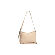 Beige Leather Shoulder Bag Irving, front view