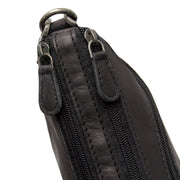 Black Leather Shoulder Bag Irving, detail view 3