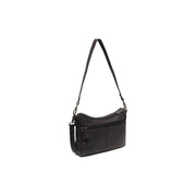 Black Leather Shoulder Bag Irving, detail view 4