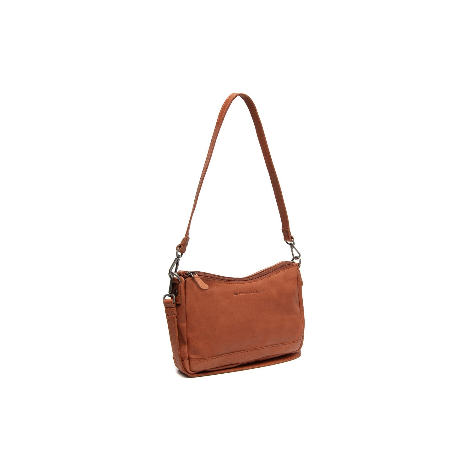 Cognac Leather Shoulder Bag Irving, front view