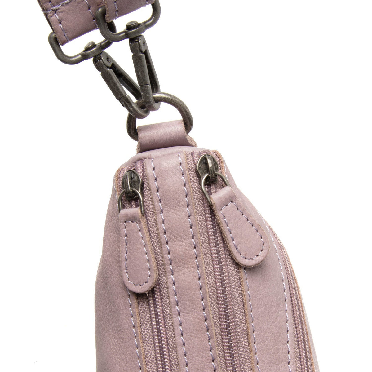 Lavender Lilac Leather Shoulder Bag Irving, detail view 5