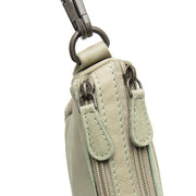 Ocean Green Leather Shoulder Bag Irving, detail view 3
