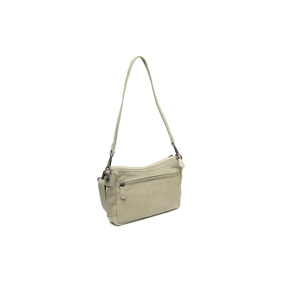 Ocean Green Leather Shoulder Bag Irving, detail view 4