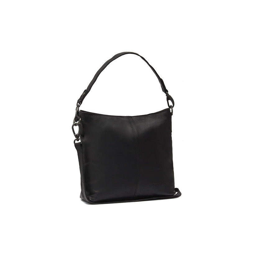 Black Leather Shoulder Bag Jen, front view