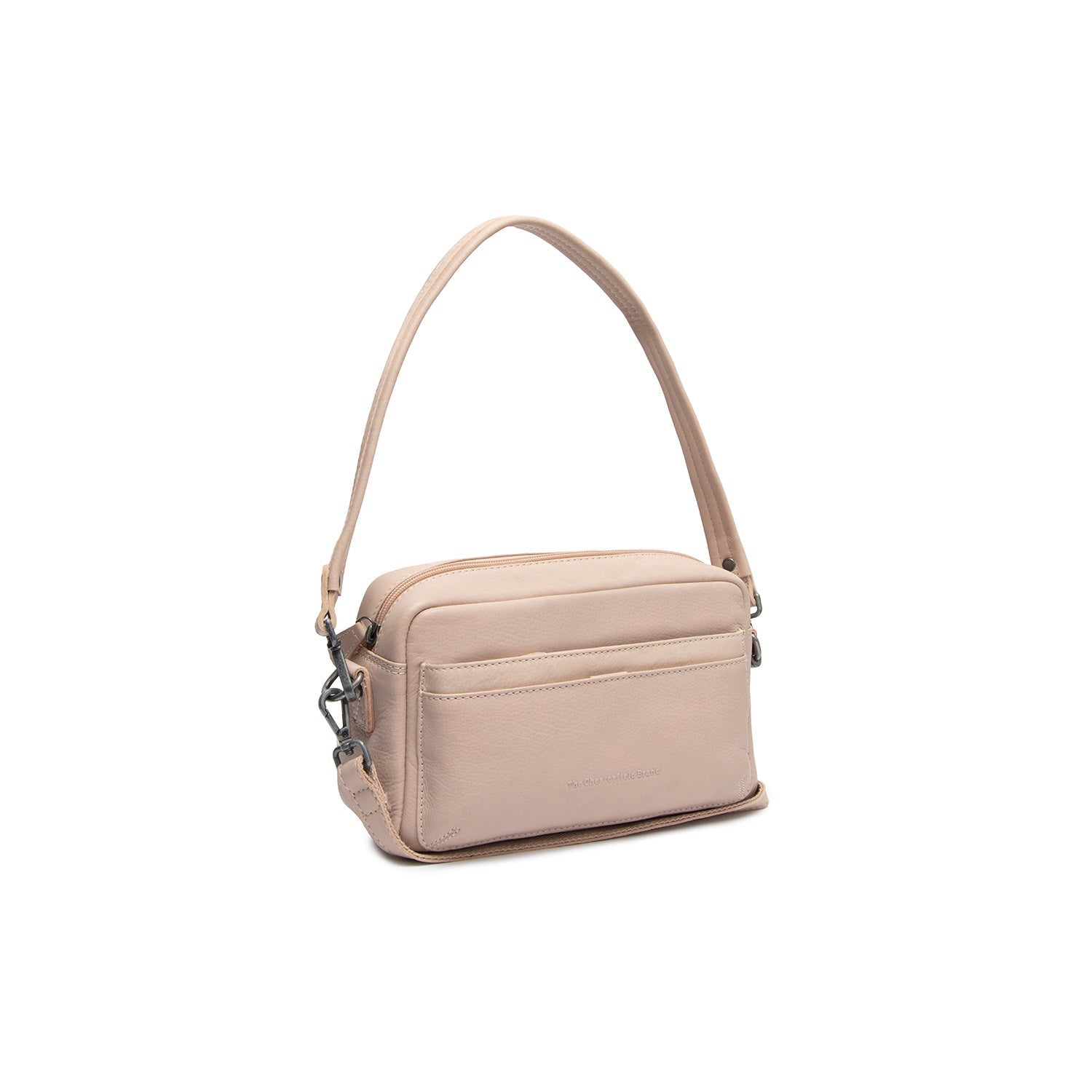 Beige Leather Shoulder Bag Liora, front view