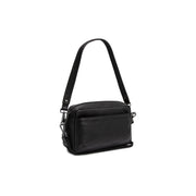 Black Leather Shoulder Bag Liora, front view