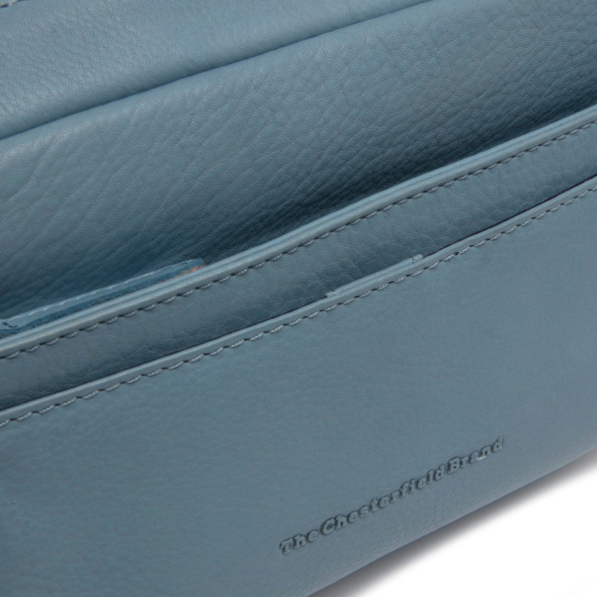 Sky Blue Leather Shoulder Bag Liora, detail view 4
