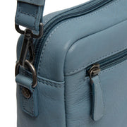 Sky Blue Leather Shoulder Bag Liora, detail view 5