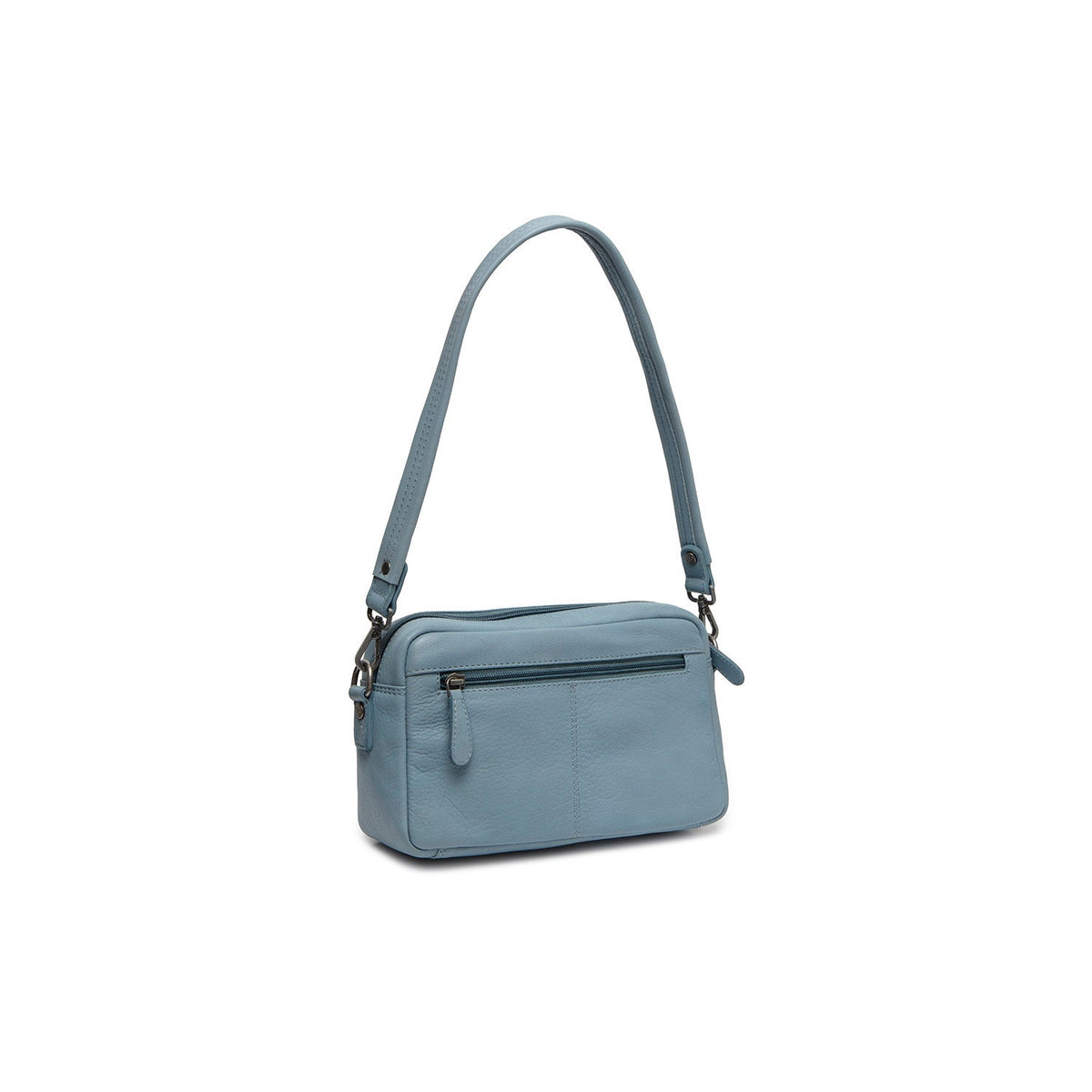 Sky Blue Leather Shoulder Bag Liora, detail view 8