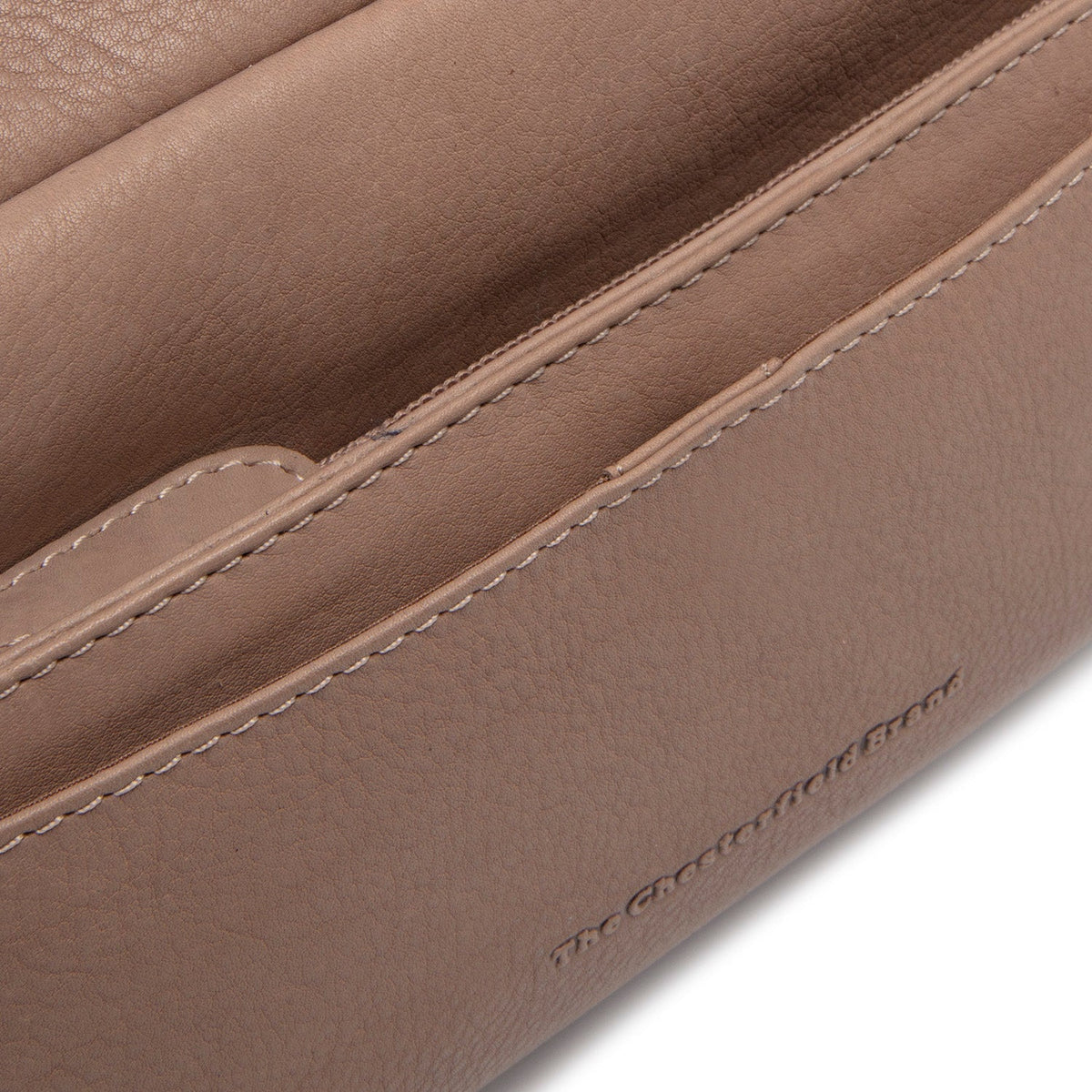 Taupe Leather Shoulder Bag Liora, detail view 1